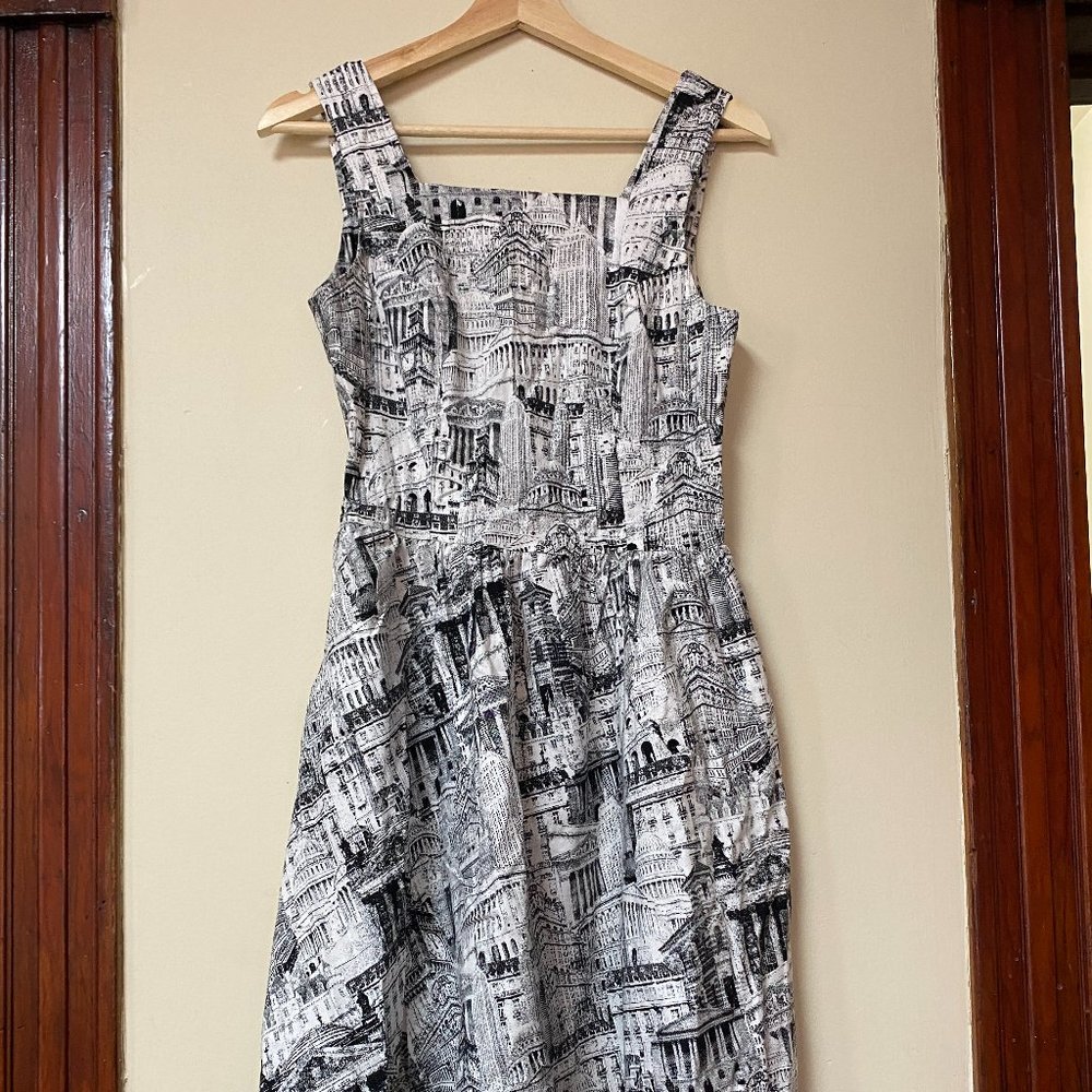 Retrolicious vintage style city print dress